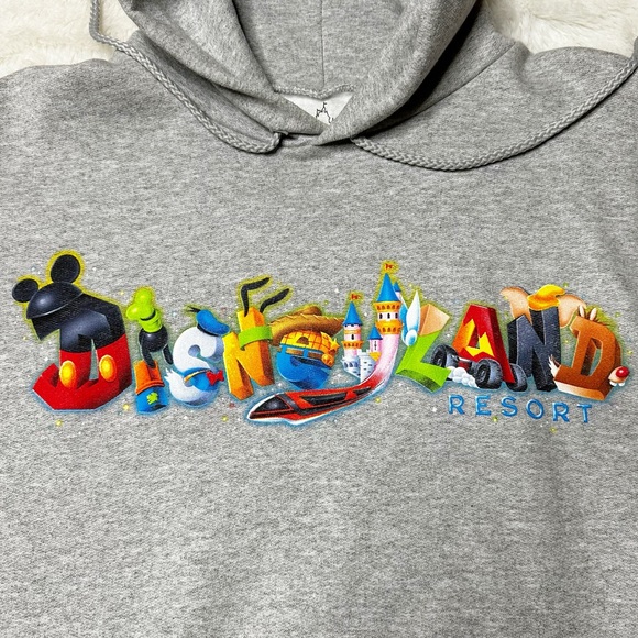 Disneyland Resort {Hanes} Graphic Pullover Hoodie Sweatshirt Grey Unisex M - Picture 4 of 8